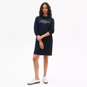 Tommy Hilfiger Script Logo Sweatshirt Dress Size Large.